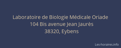 Laboratoire de Biologie M&eacute;dicale Oriade