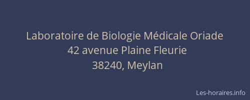 Laboratoire de Biologie M&eacute;dicale Oriade