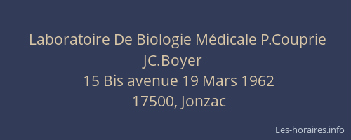 Laboratoire De Biologie Médicale P.Couprie JC.Boyer