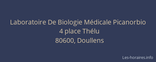 Laboratoire De Biologie M&eacute;dicale Picanorbio