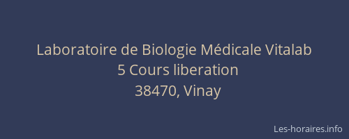 Laboratoire de Biologie Médicale Vitalab