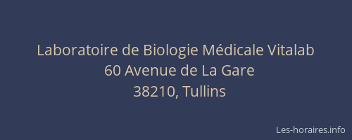 Laboratoire de Biologie M&eacute;dicale Vitalab