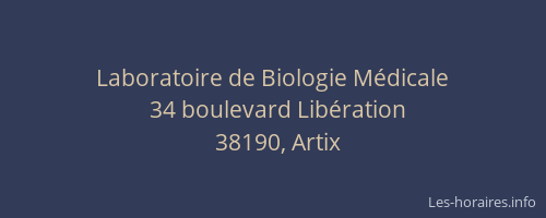 Laboratoire de Biologie M&eacute;dicale