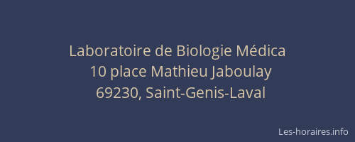 Laboratoire de Biologie Médica