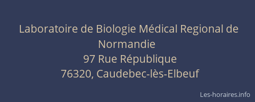 Laboratoire de Biologie Médical Regional de Normandie