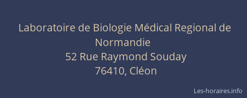 Laboratoire de Biologie Médical Regional de Normandie