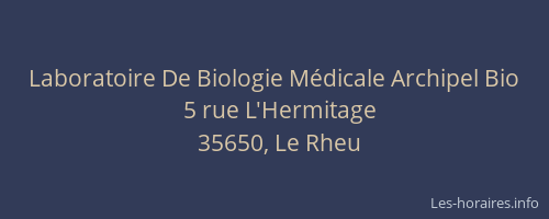 Laboratoire De Biologie Médicale Archipel Bio
