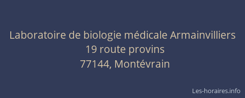Laboratoire de biologie médicale Armainvilliers