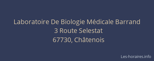 Laboratoire De Biologie Médicale Barrand