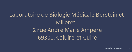 Laboratoire de Biologie Médicale Berstein et Milleret
