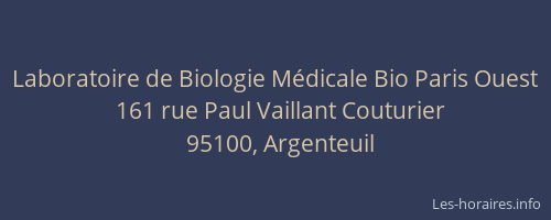 Laboratoire de Biologie Médicale Bio Paris Ouest