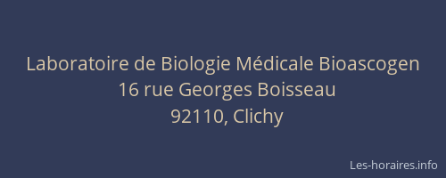 Laboratoire de Biologie Médicale Bioascogen