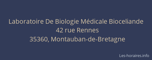 Laboratoire De Biologie Médicale Bioceliande