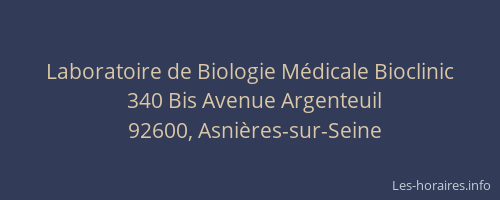 Laboratoire de Biologie Médicale Bioclinic