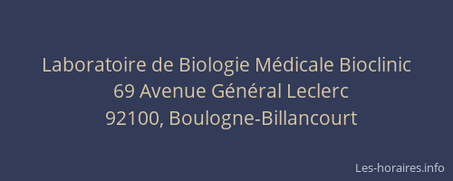Laboratoire de Biologie Médicale Bioclinic