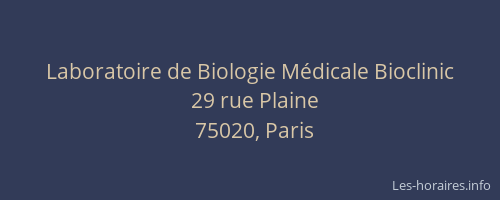 Laboratoire de Biologie Médicale Bioclinic