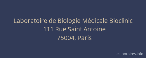 Laboratoire de Biologie Médicale Bioclinic