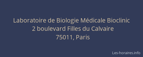 Laboratoire de Biologie Médicale Bioclinic
