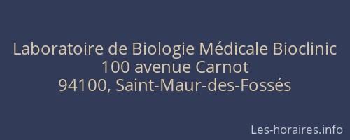 Laboratoire de Biologie Médicale Bioclinic