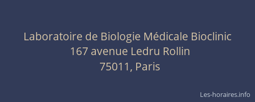 Laboratoire de Biologie Médicale Bioclinic