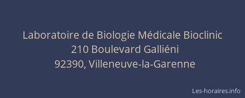Laboratoire de Biologie Médicale Bioclinic