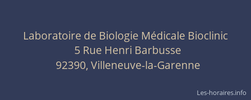 Laboratoire de Biologie Médicale Bioclinic