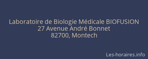 Laboratoire de Biologie Médicale BIOFUSION