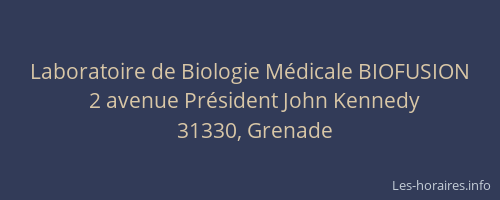Laboratoire de Biologie Médicale BIOFUSION
