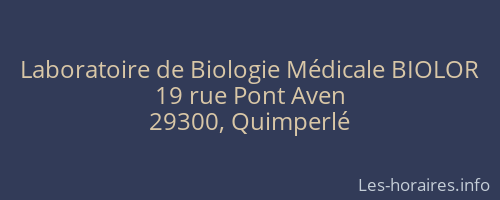 Laboratoire de Biologie Médicale BIOLOR