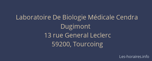 Laboratoire De Biologie Médicale Cendra Dugimont