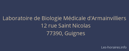 Laboratoire de Biologie Médicale d'Armainvilliers