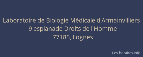 Laboratoire de Biologie Médicale d'Armainvilliers