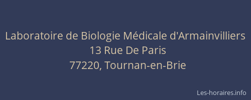 Laboratoire de Biologie Médicale d'Armainvilliers