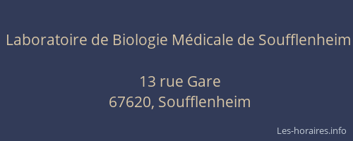 Laboratoire de Biologie Médicale de Soufflenheim