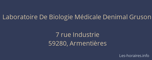 Laboratoire De Biologie Médicale Denimal Gruson