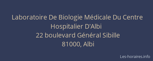 Laboratoire De Biologie Médicale Du Centre Hospitalier D'Albi