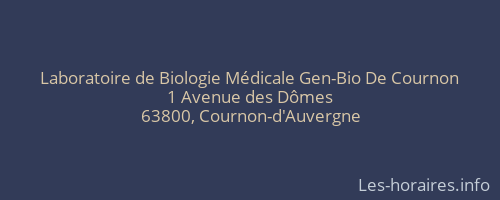 Laboratoire de Biologie Médicale Gen-Bio De Cournon