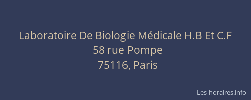 Laboratoire De Biologie Médicale H.B Et C.F