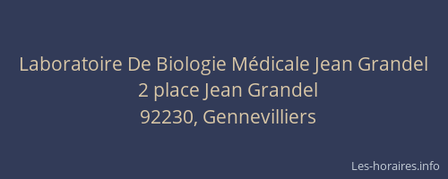 Laboratoire De Biologie Médicale Jean Grandel