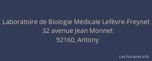 Laboratoire de Biologie Médicale Lefèvre-Freynet