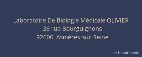 Laboratoire De Biologie Médicale OLIVIER