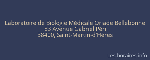Laboratoire de Biologie Médicale Oriade Bellebonne