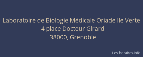 Laboratoire de Biologie Médicale Oriade Ile Verte