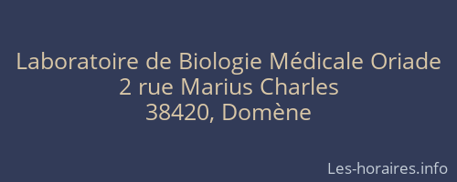 Laboratoire de Biologie Médicale Oriade