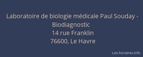 Laboratoire de biologie médicale Paul Souday - Biodiagnostic