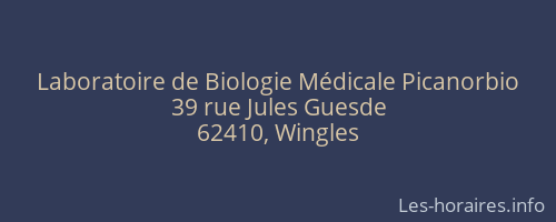 Laboratoire de Biologie Médicale Picanorbio