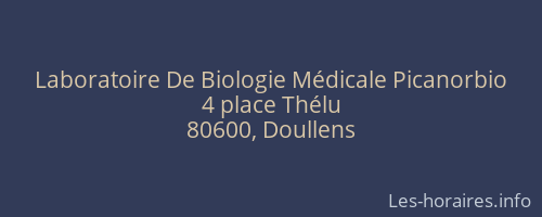 Laboratoire De Biologie Médicale Picanorbio