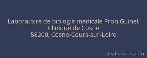 Laboratoire de biologie médicale Pron Guinet