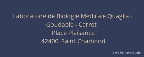 Laboratoire de Biologie Médicale Quaglia - Goudable - Carret