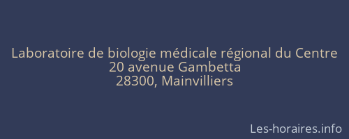 Laboratoire de biologie médicale régional du Centre